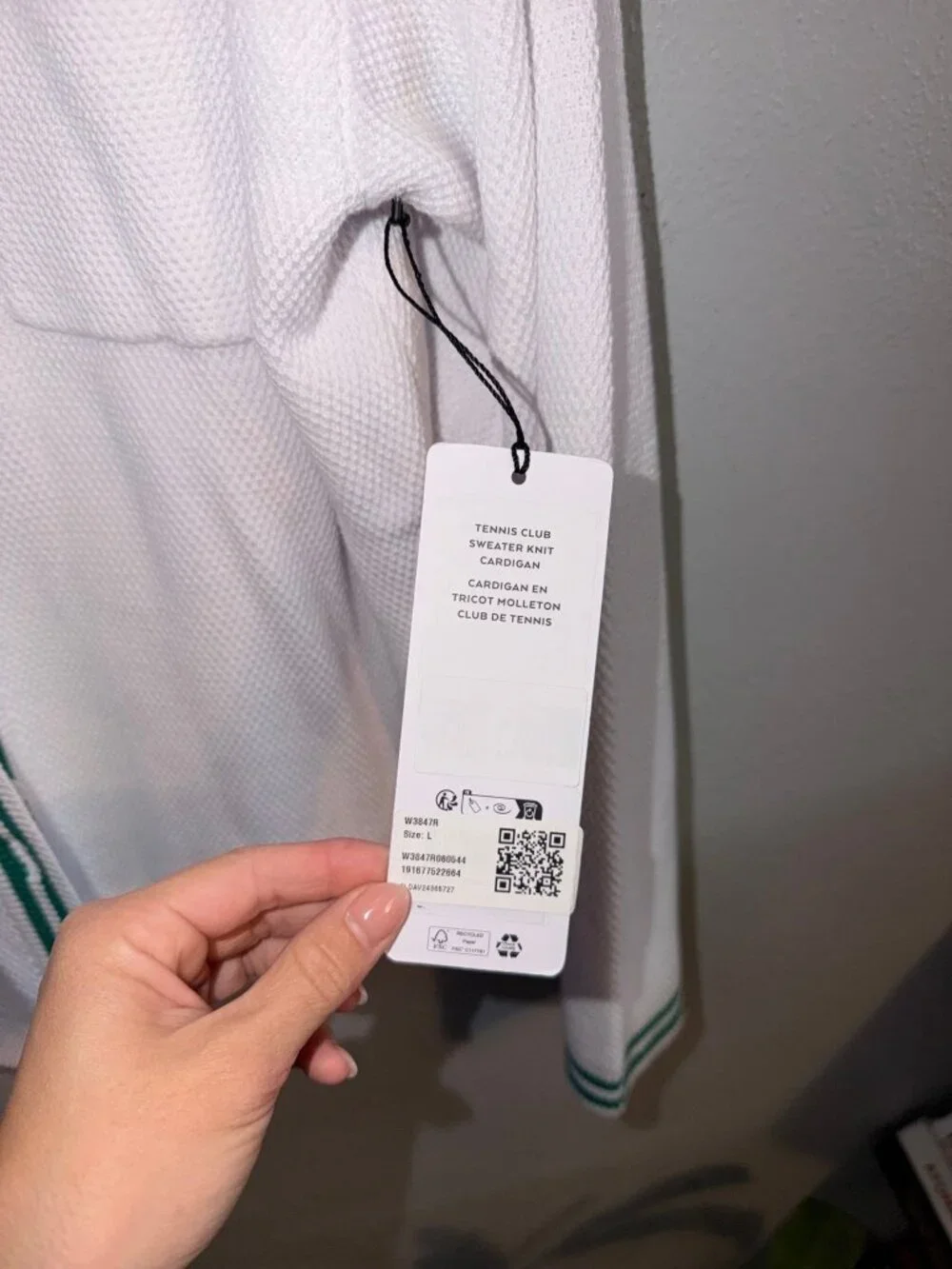 NWT Alo Yoga Tennis Club cardigan